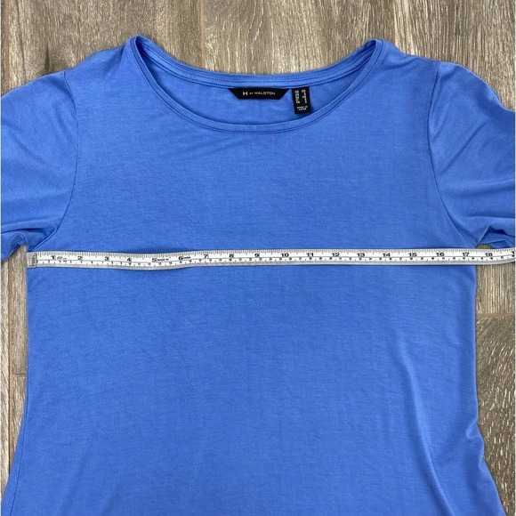 H by Halston Flutter Sleeve Crew Neck Knit Top Pool Blue Size Extra Small XS - Picture 4 of 8
